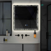 LED Spiegel Quadratisch | Touch-Schalter | Anti-Beschlag-Funktion | Neutralweißes Licht - Reyze Seria Official Model 8